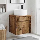 Vidaxl wandgemonteerde wastafelmeubel oud hout 49 x 44,5 x 66 cm