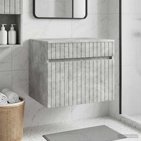 Vidaxl wand gemonteerde badkamerkast betongrijs 59 x 44,5 x 50 cm