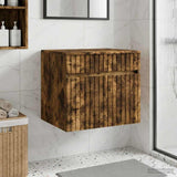 Vidaxl wand gemonteerde badkamerkast gerookt eiken 59 x 44,5 x 50 cm
