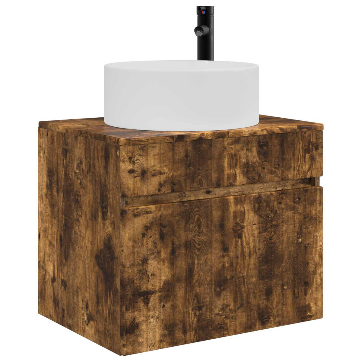 Vidaxl wand gemonteerde badkamerkast gerookt eiken 59 x 44,5 x 50 cm
