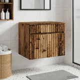 Vidaxl wand gemonteerde badkamerkast oud hout 59 x 44,5 x 50 cm