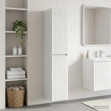 Vidaxl wand gemonteerde badkamerkast hoogglans wit 33 x 34,5 x 160 cm