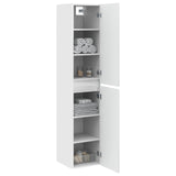 Vidaxl wand gemonteerde badkamerkast hoogglans wit 33 x 34,5 x 160 cm