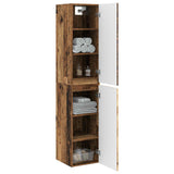 Vidaxl wand gemonteerde badkamerkast oud hout 33 x 34,5 x 160 cm