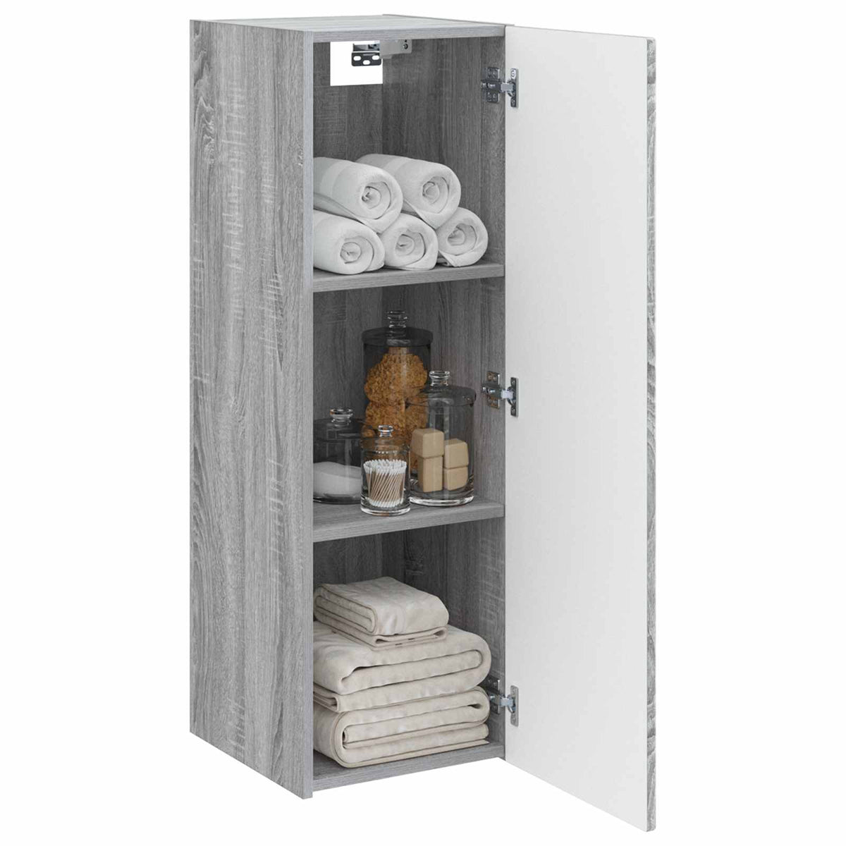 Vidaxl wand gemonteerde badkamerkast grijs sonoma 33 x 34,5 x 100 cm