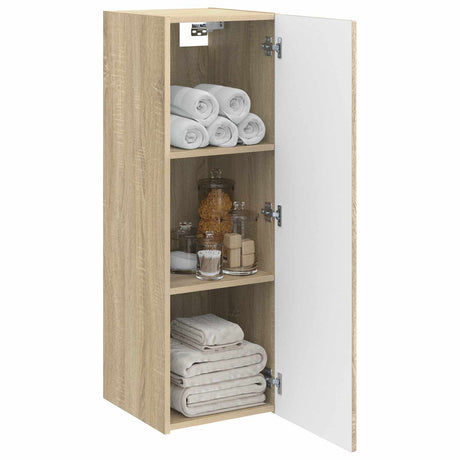 Vidaxl wand gemonteerde badkamerkast sonoma eiken 33 x 34,5 x 60 cm
