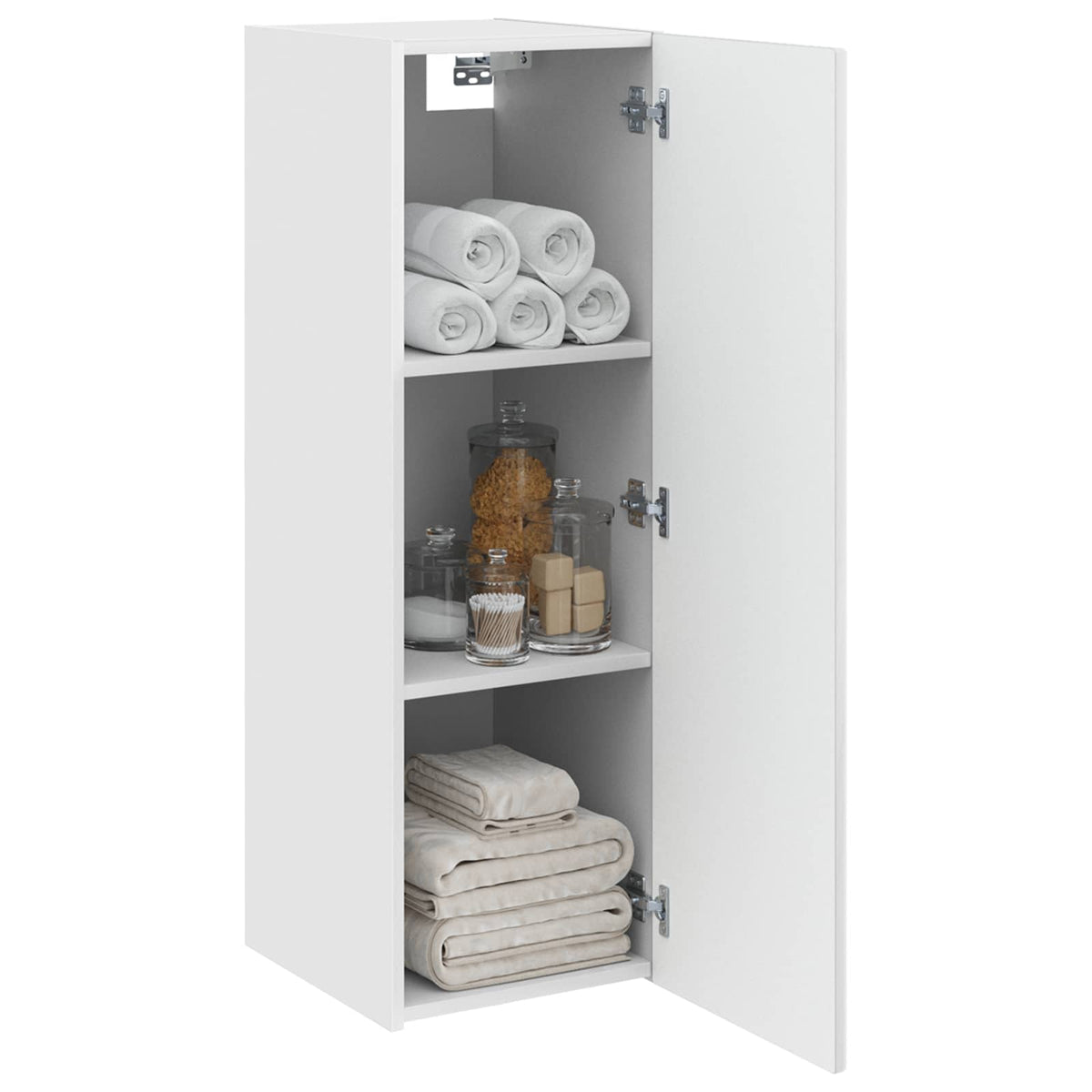 Vidaxl wand gemonteerde badkamerkast hoogglans wit 33 x 34,5 x 60 cm