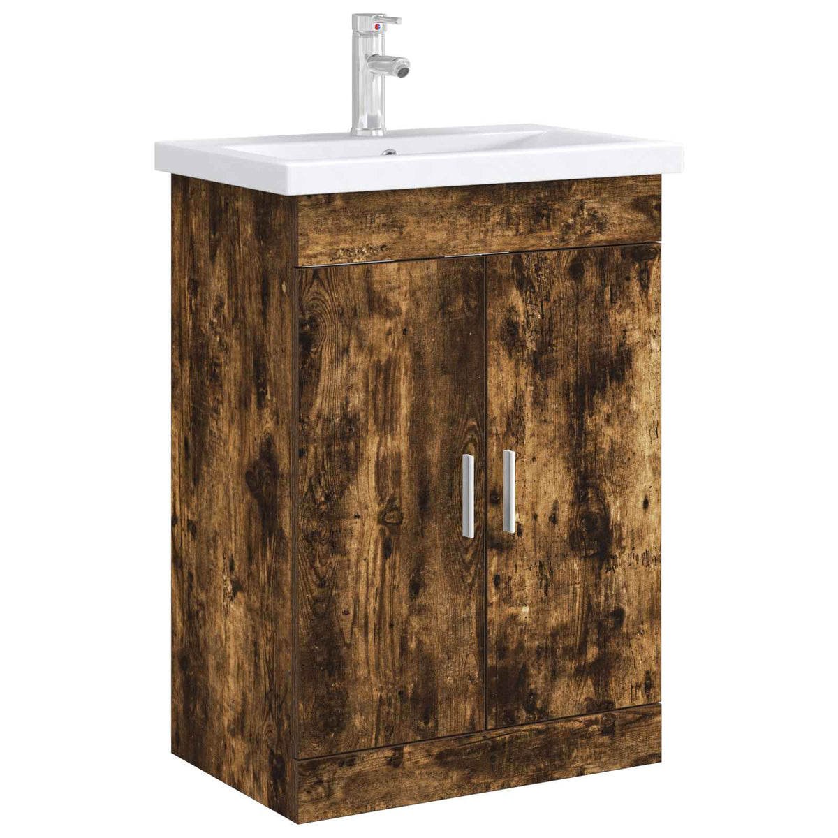 Vidaxl badkamer onder wasbak kast gerookt eiken 56 x 37,5 x 81 cm