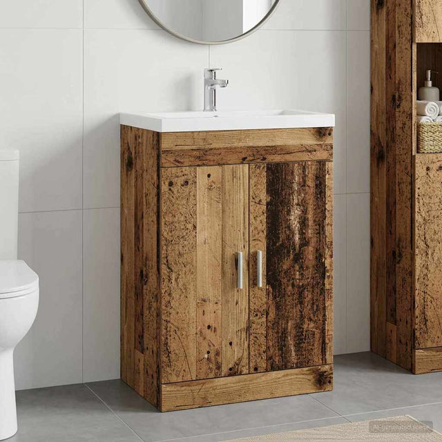 Vidaxl badkamer onder wasbak kast oud hout 78,5 x 37,5 x 81 cm