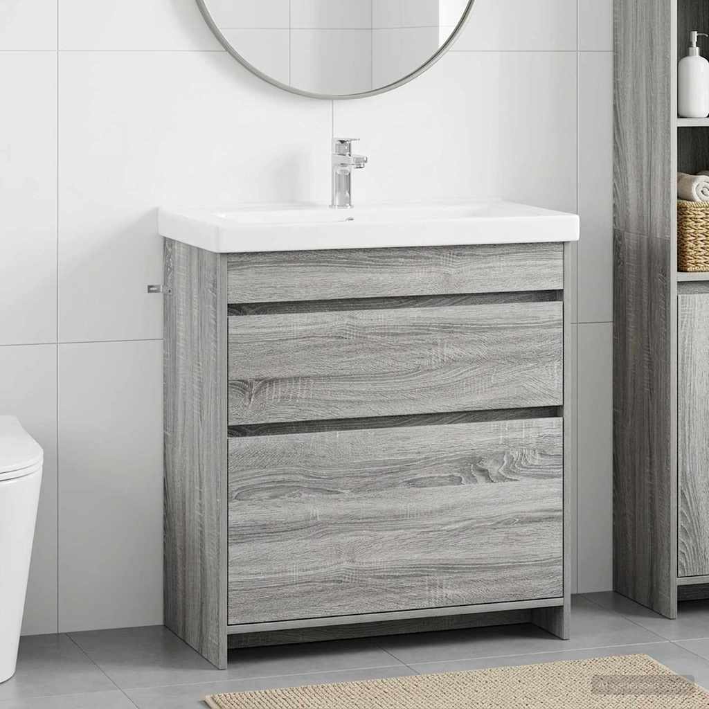 Vidaxl badkamer onder wasbak kast grijs sonoma 78,5 x 37,5 x 81 cm