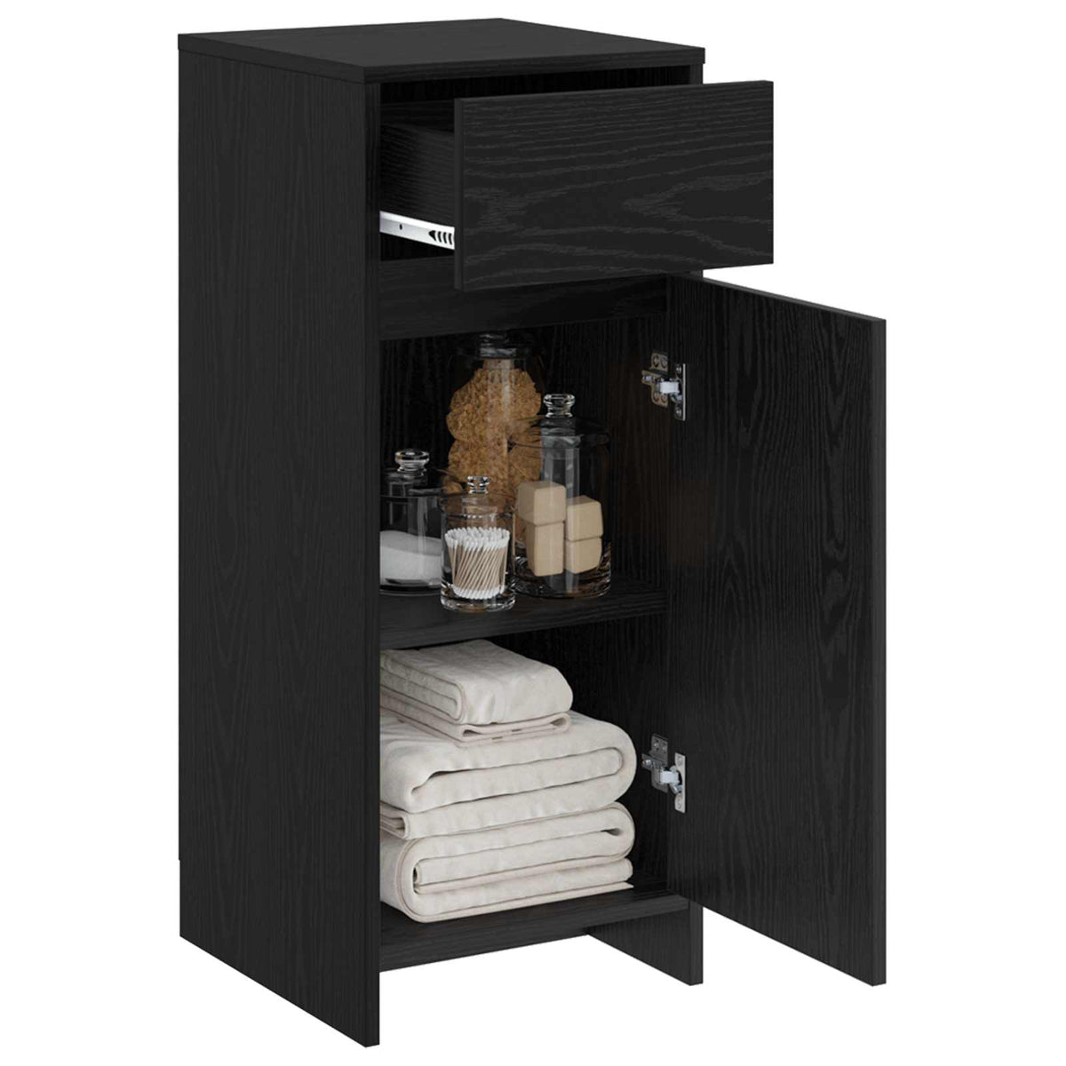 Vidaxl badkamerkast zwart eiken 35 x 36,5 x 85 cm bewerkt hout