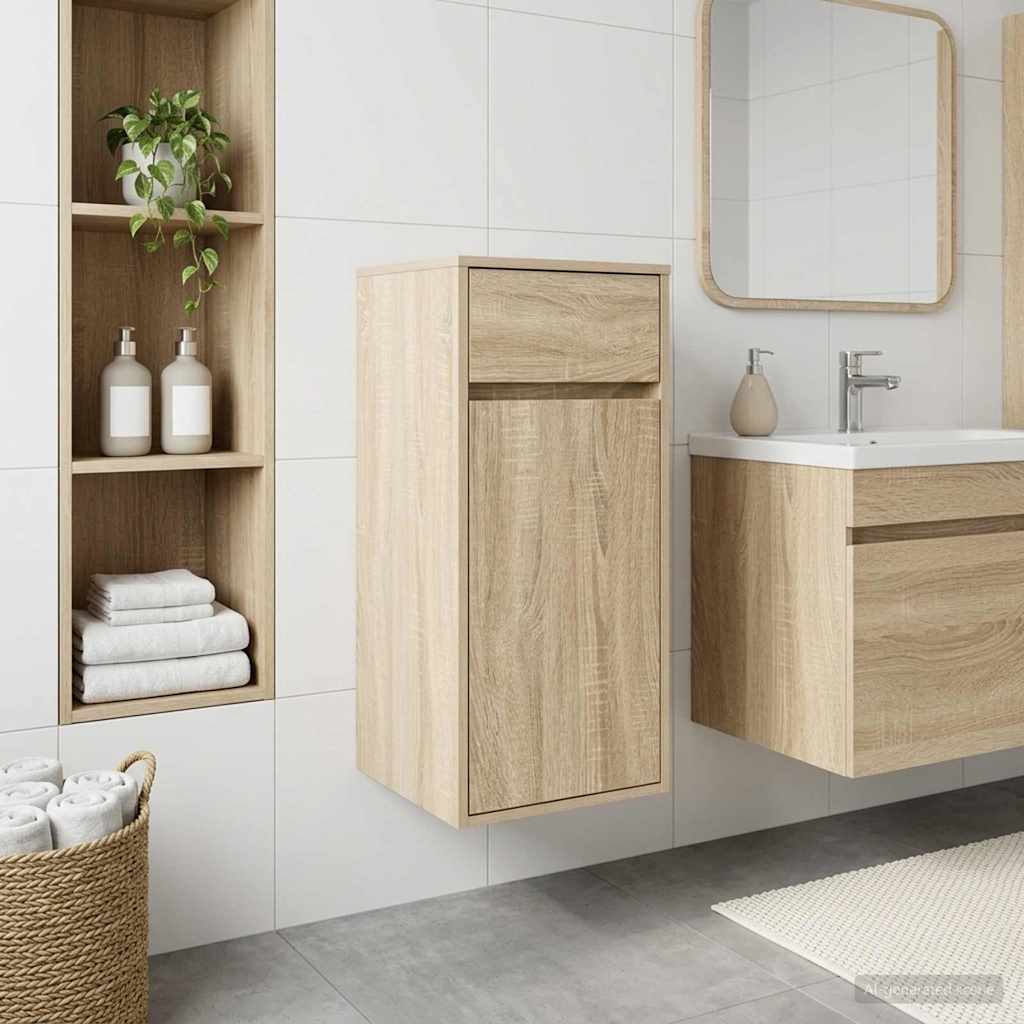 Vidaxl badkamerkast sonoma eiken 35 x 36,5 x 85 cm bewerkt hout