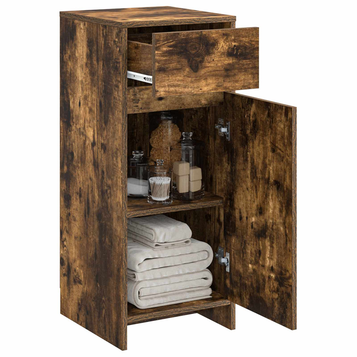 Vidaxl badkamerkast gerookt eiken 35 x 36,5 x 85 cm bewerkt hout