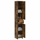 Vidaxl badkamerkast gerookt eiken 30 x 33 x 190 cm bewerkt hout