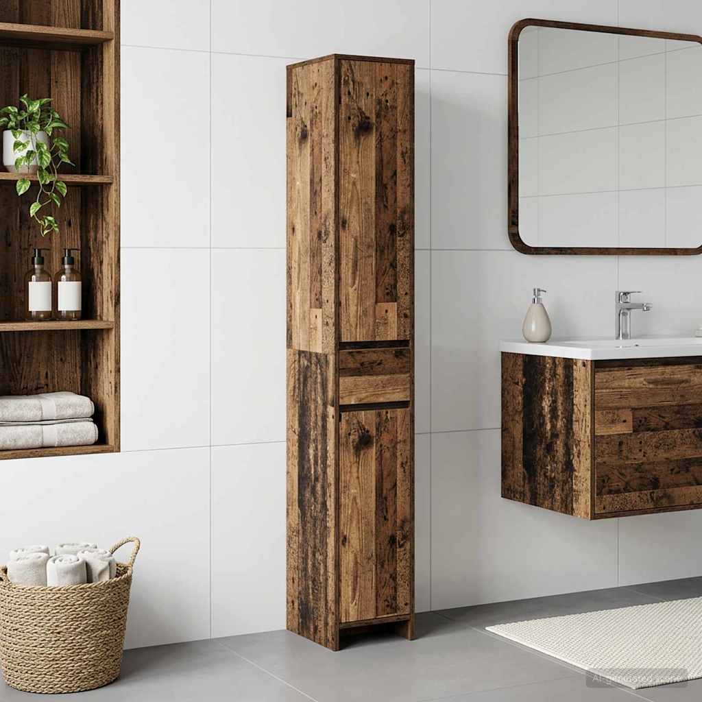 Vidaxl badkamerkast oud hout 30 x 33 x 190 cm bewerkt hout