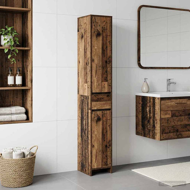 Vidaxl badkamerkast oud hout 30 x 33 x 190 cm bewerkt hout
