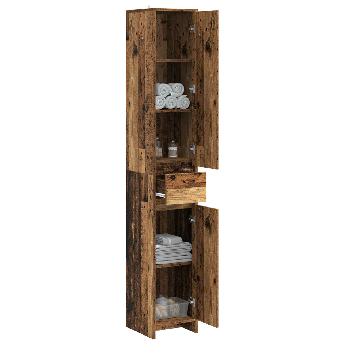 Vidaxl badkamerkast oud hout 30 x 33 x 190 cm bewerkt hout