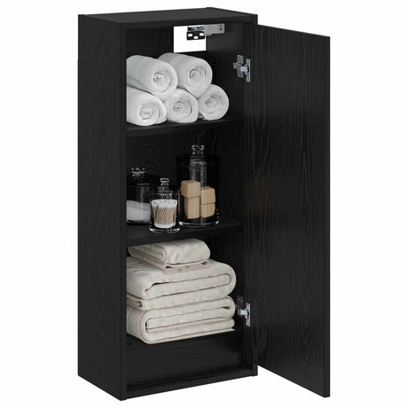 Vidaxl wandgemonteerde wastafelmeubel zwart eiken 35 x 20 x 81 cm