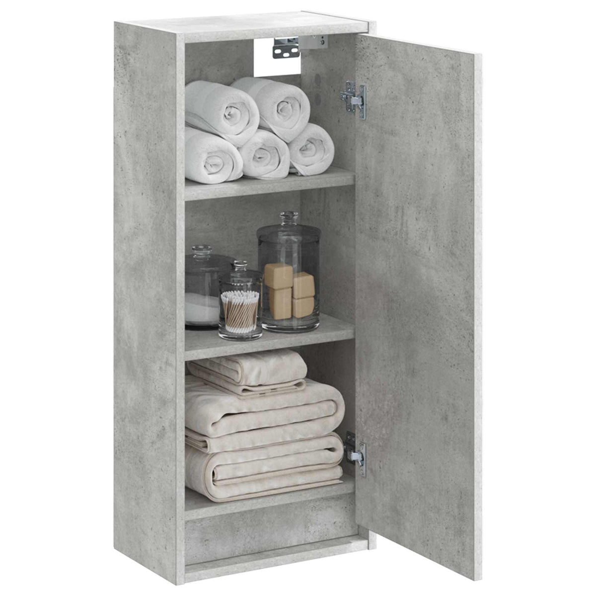Vidaxl wandgemonteerde wastafelmeubel betongrijs 35 x 20 x 81 cm