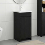 Vidaxl badkamermeubel met wasbak zwart eiken 42 x 40 x 84,5 cm