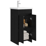 Vidaxl badkamermeubel met wasbak zwart eiken 42 x 40 x 84,5 cm