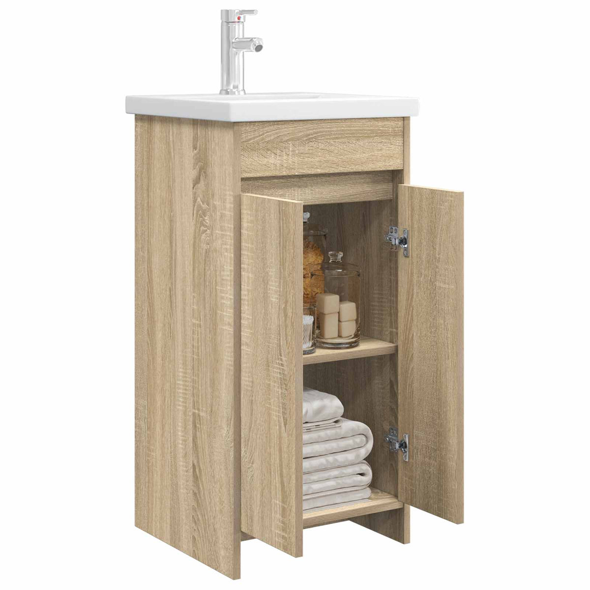 Vidaxl badkamermeubel met wasbak sonoma eiken 42 x 40 x 84,5 cm