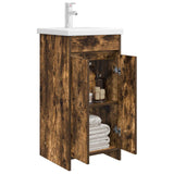 Vidaxl badkamermeubel met wasbak gerookt eiken 42 x 40 x 84,5 cm
