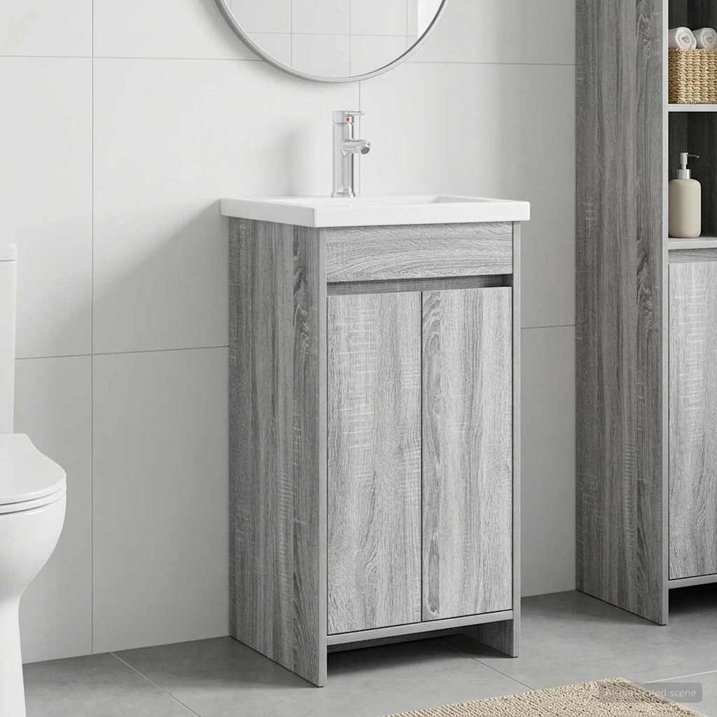 Vidaxl badkamermeubel met wasbak grijs sonoma 42 x 40 x 84,5 cm