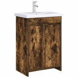 Vidaxl badkamer onder wasbak kast gerookt eiken 56 x 37,5 x 81 cm