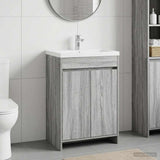 Vidaxl badkamer onder wasbak kast grijs sonoma 56 x 37,5 x 81 cm