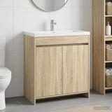 Vidaxl badkamer onder wasbak kast sonoma eiken 78,5 x 37,5 x 81 cm