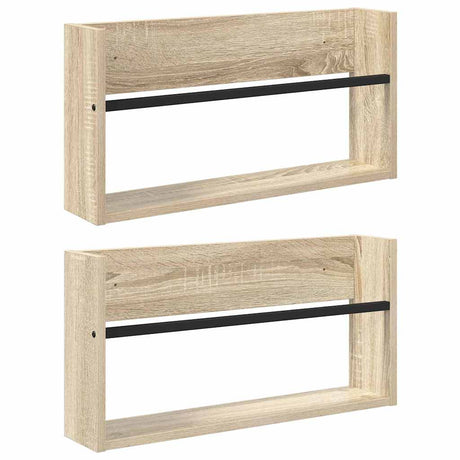 Vidaxl tijdschrift rek 2 st sonoma eiken 60 x 12 x 30 cm bewerkt hout