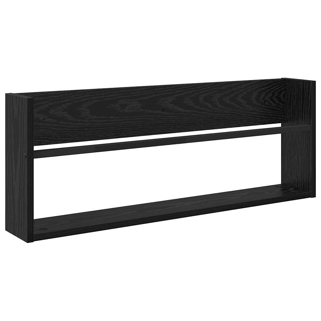 Vidaxl tijdschrift rek zwart eiken 80 x 12 x 30 cm bewerkt hout