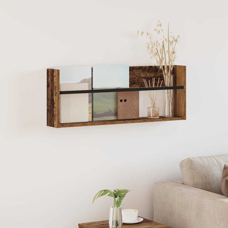 Vidaxl tijdschrift rek met plank oudhout 80 x 12 x 30 cm bewerkt hout