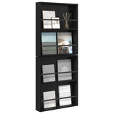 Vidaxl tijdschrift rek 2 st zwart eiken 60 x 12 x 70 cm bewerkt hout