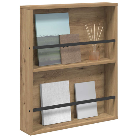 Vidaxl tijdschrift rek artisan eiken 60 x 12 x 70 cm bewerkt hout