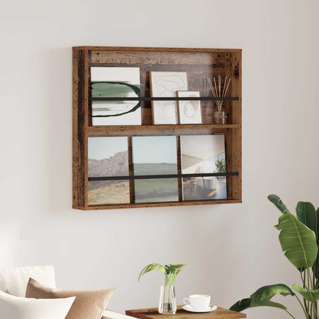 Vidaxl tijdschrift rek met plank oudhout 80 x 12 x 70 cm bewerkt hout