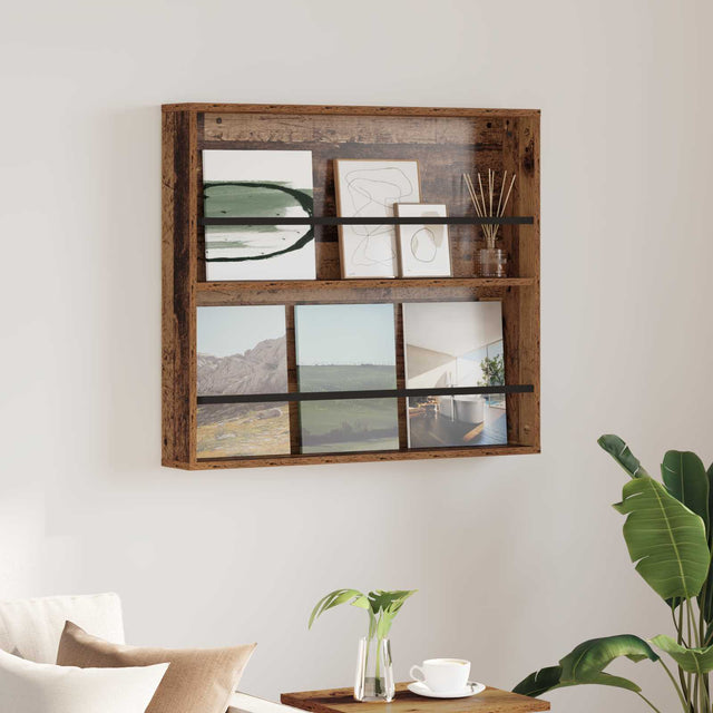 Vidaxl tijdschrift rek met plank oudhout 80 x 12 x 70 cm bewerkt hout