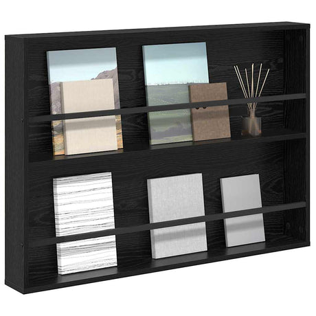 Vidaxl tijdschrift rek zwart eiken 100 x 12 x 70 cm bewerkt hout