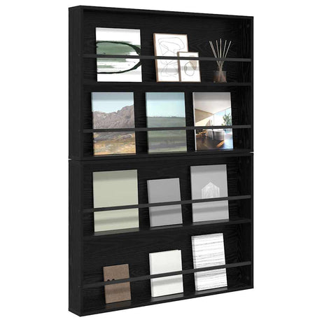 Vidaxl tijdschrift rek 2 st zwart eiken 100 x 12 x 70 cm bewerkt hout