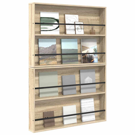 Vidaxl tijdschrift rek 2 st sonoma eiken 100 x 12 x 70 cm bewerkt hout