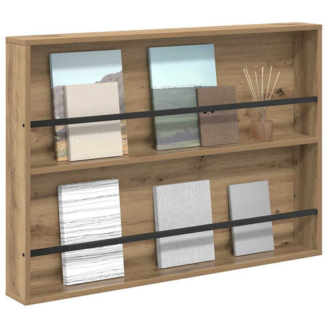 Vidaxl tijdschrift rek artisan eiken 100 x 12 x 70 cm bewerkt hout