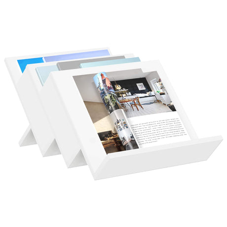 Vidaxl tijdschrift rek met plank wit 53 x 40 x 28,5 cm bewerkt hout