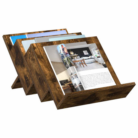 Vidaxl tijdschrift rek gerookt eiken 53 x 40 x 28,5 cm bewerkt hout