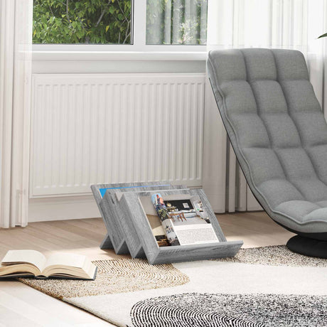 Vidaxl tijdschrift rek grijs sonoma 53 x 40 x 28,5 cm bewerkt hout