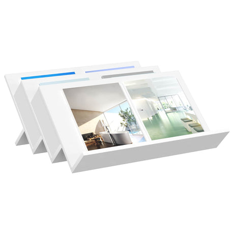 Vidaxl tijdschrift rek met plank wit 65 x 53 x 28,5 cm bewerkt hout