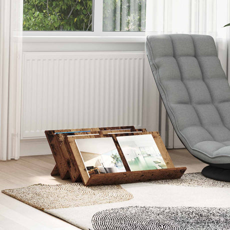 Vidaxl tijdschrift rek oudhout 65 x 53 x 28,5 cm bewerkt hout