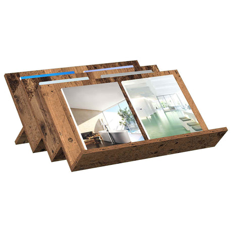 Vidaxl tijdschrift rek oudhout 65 x 53 x 28,5 cm bewerkt hout