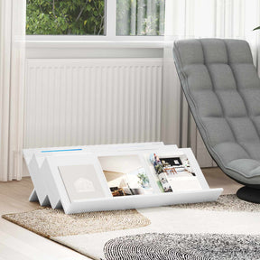 Vidaxl tijdschrift rek met plank wit 90 x 53 x 28,5 cm bewerkt hout