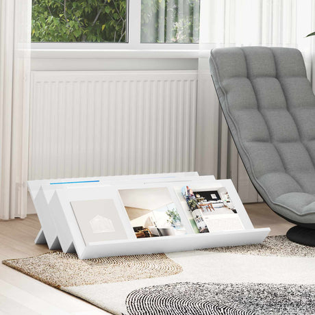 Vidaxl tijdschrift rek met plank wit 90 x 53 x 28,5 cm bewerkt hout